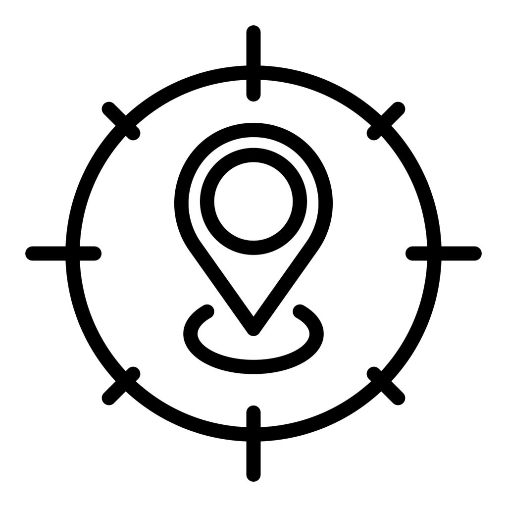 Icon that depicts geofencing for truck driver recruitment.