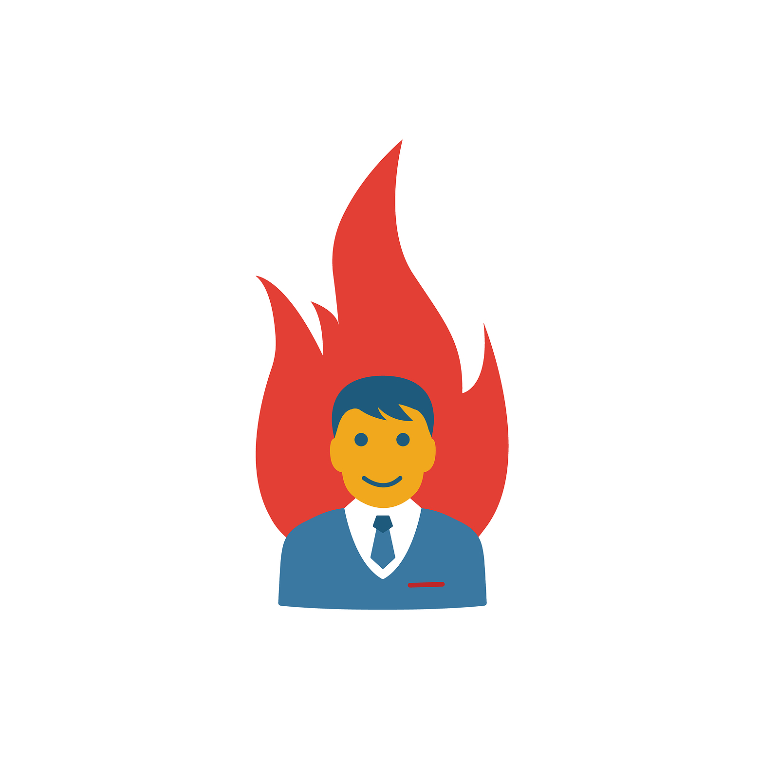 hot lead icon. Man on fire