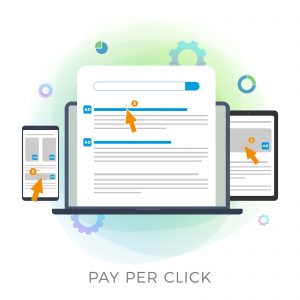 Illustration that depicts where people see pay per click advertising.